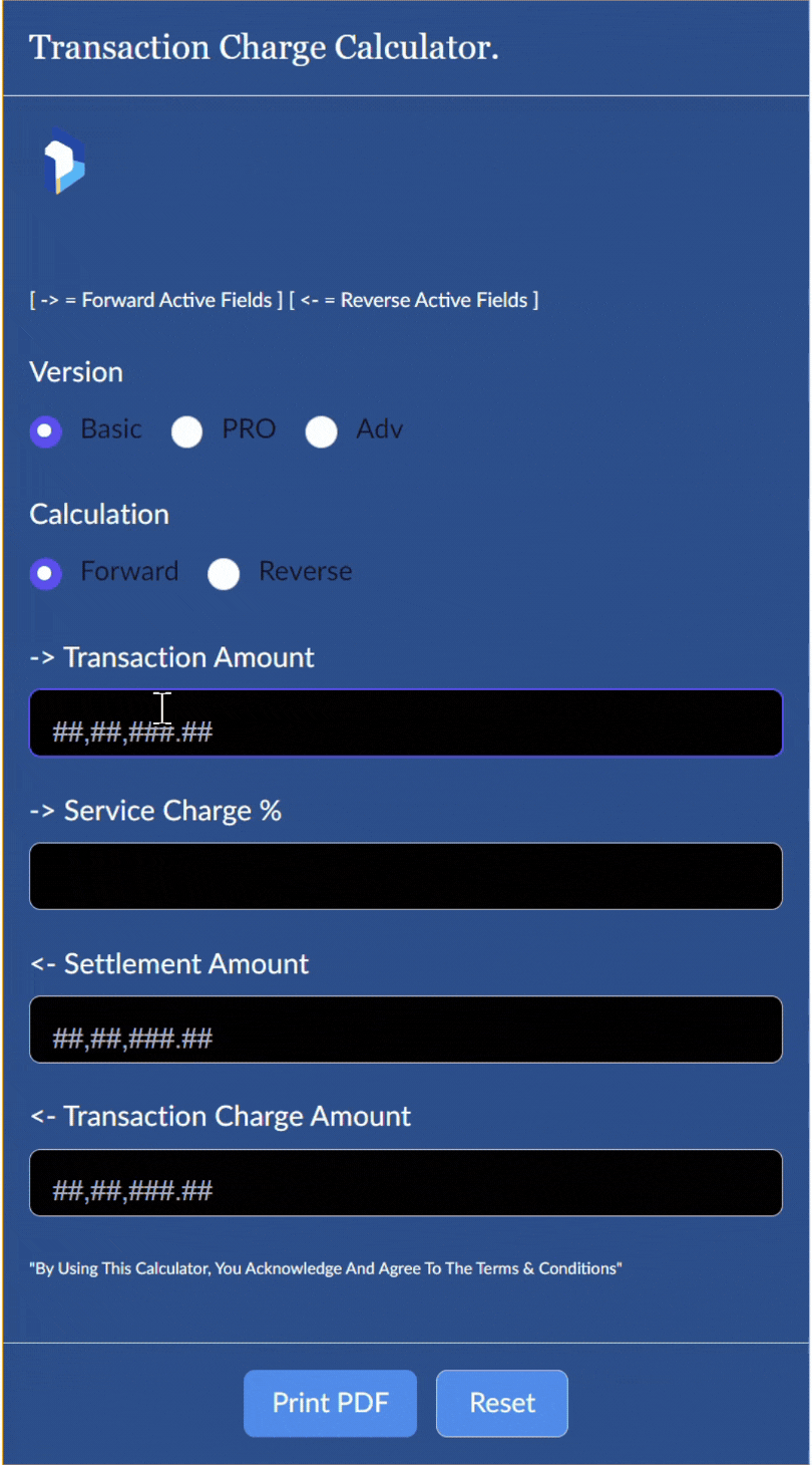Credit Card Charge Calculator